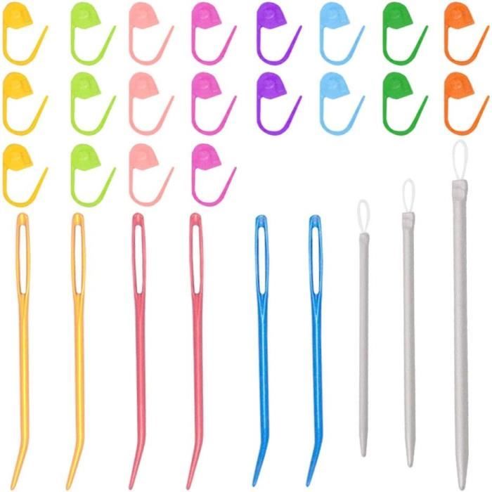 100 Aiguilles En Plastique Colorées Pour Enfants - Pour La Couture, La Tapisserie, Le Point De Croix - 7 Cm - Lot De 100