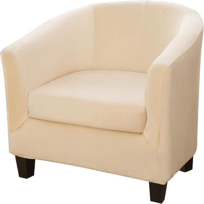 Housses de fauteuil tonneau en velours extensible, housses de