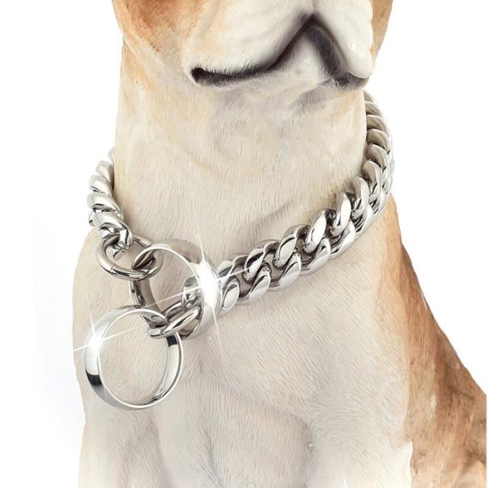 Dog Chain Collar Heavy Duty 14MM Stainless Steel Pet Choke Cuban Link ...