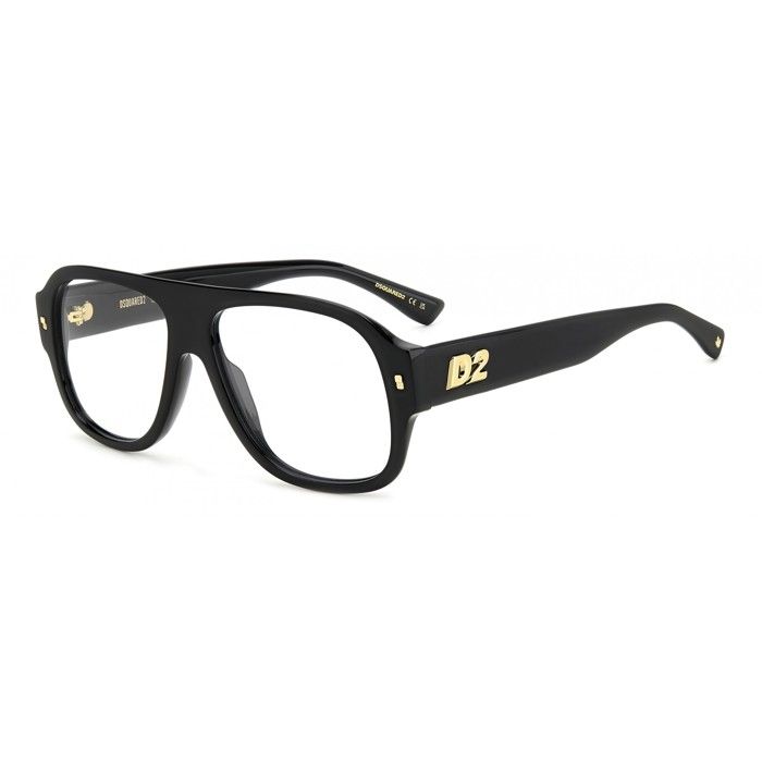 Lunettes De Vue DSQUARED2 D2 0125 - Monture Noire 56/15/145 - Homme - Neuf Avec étiquettes