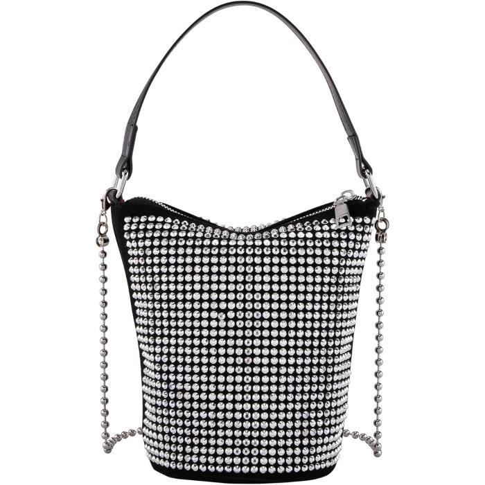 Pochette Pour Femme Gelory à Paillettes Avec Chaîne Amovible - Sac Soirée Mariage, Bal, Cocktail