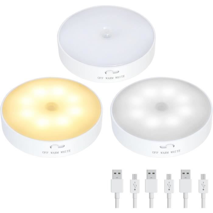 Veilleuse Rechargeable Avec Détecteur De Mouvement – USB, Automatique, Pour Chambre, Couloir, Seniors - 6