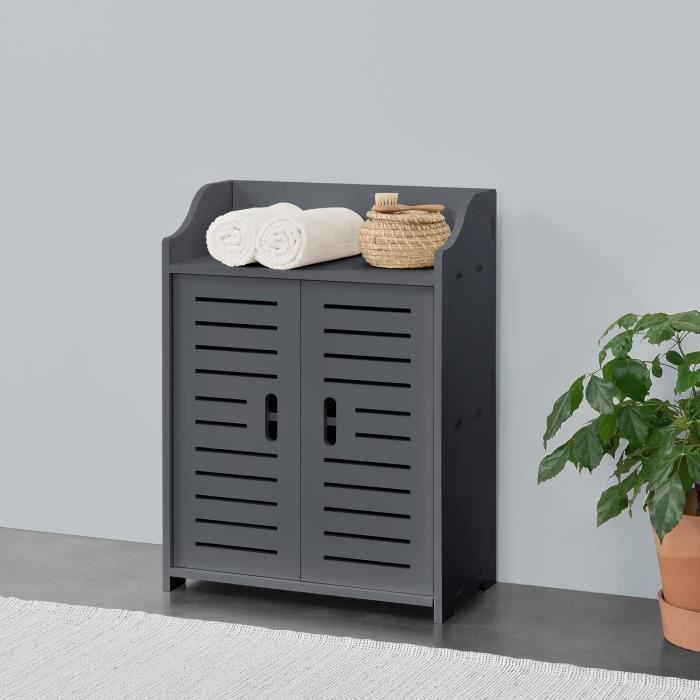 Meuble de Salle de Bain Trosa à 2 Portes 62 x 45 x 25 cm Gris Foncé