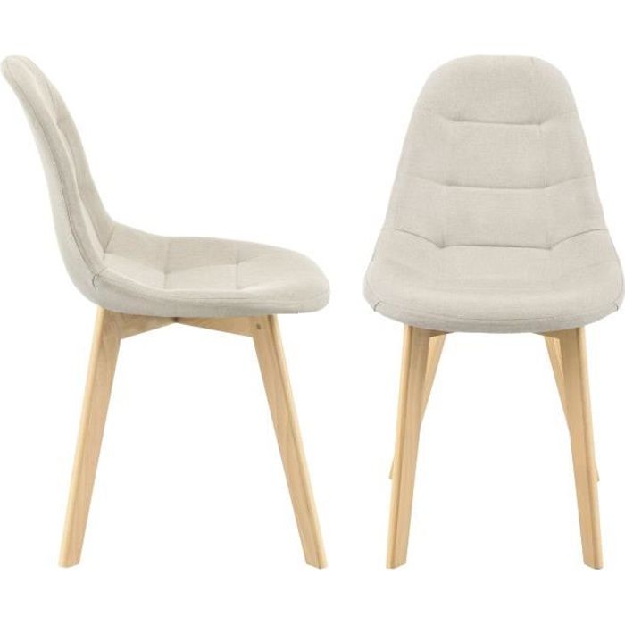Lot de 2 Chaises de Salle à Manger Kopparberg 86 x 53 x 47 cm Beige