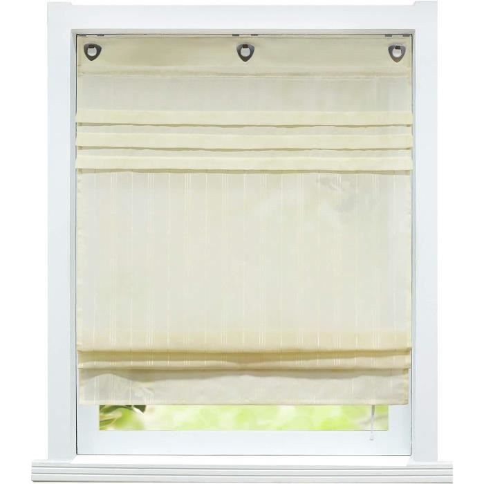 Victoria M. Klemmfix - Store romain en bambou - Protection solaire - Brise-vue - Store à traction latérale - Sans perçage - Pour fenêtres et portes - 50 x 130 cm - Naturel