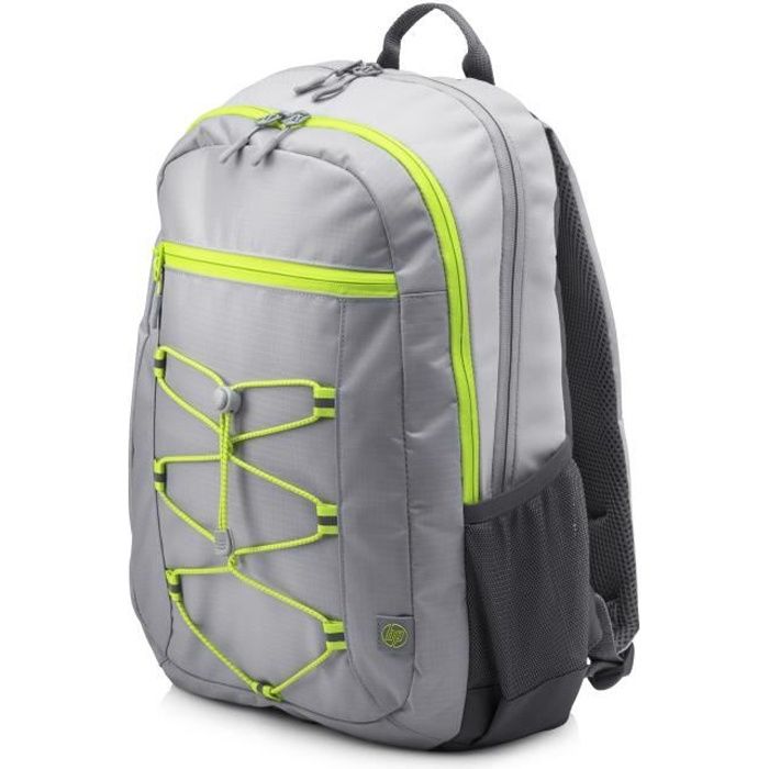 hp sac à dos pour ordinateur portable active backpack - 15.6" - gris et jaune néon