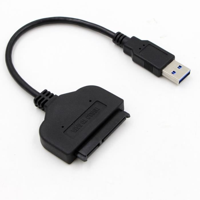 Câble adaptateur SATA vers USB pour SSD et disque dur de 2,5, adaptateur  de pilote dur VCOM USB 3.0 vers SATA III, prend en charge le câble UASP SATA  vers câble adaptateur