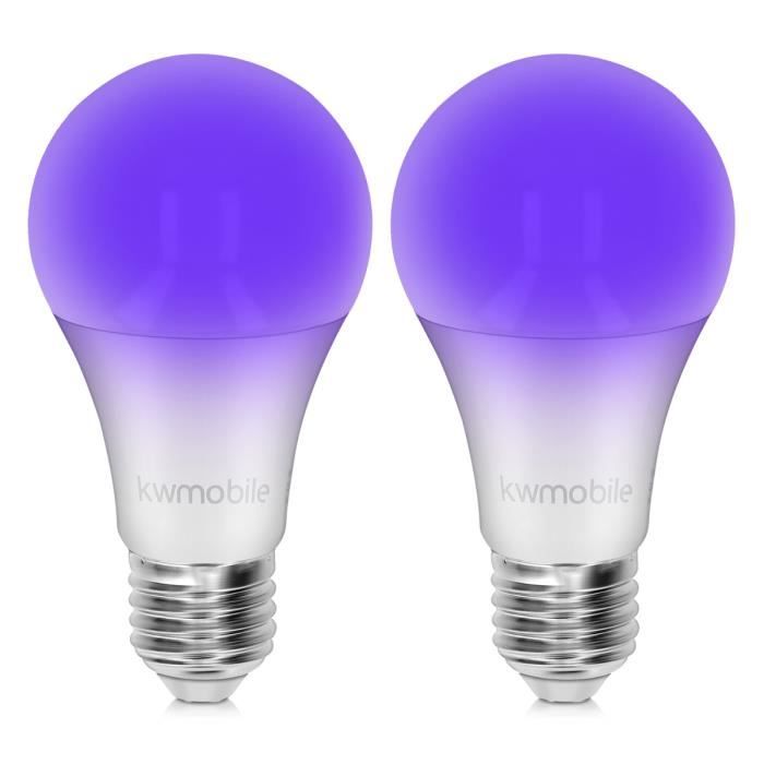 Kwmobile 2x Ampoule LED Lumière Noire - Lot 2x Ampoule Ultraviolet