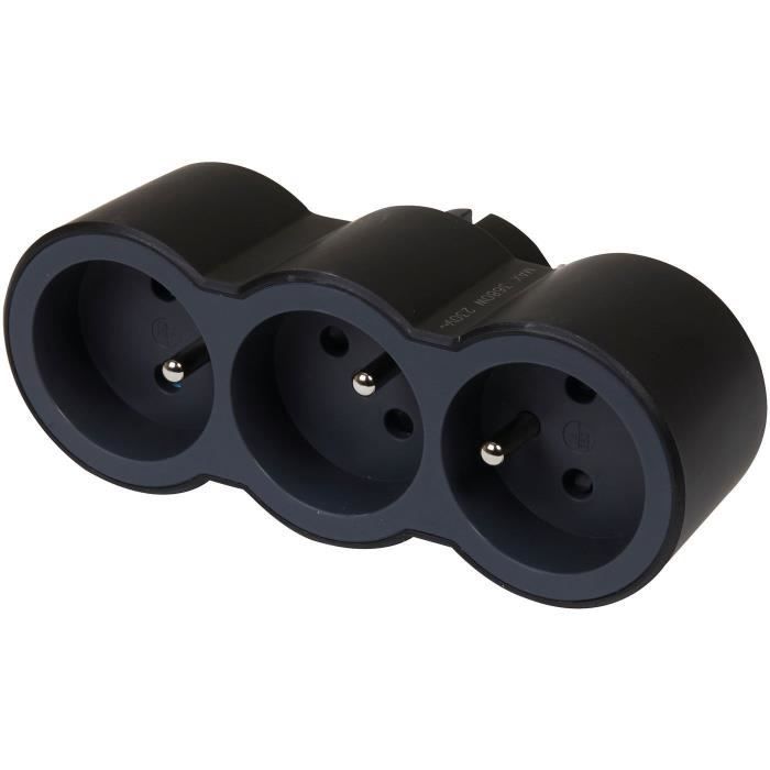 LEGRAND Triplite FB 3x2P+T standard prises frontales - Noir