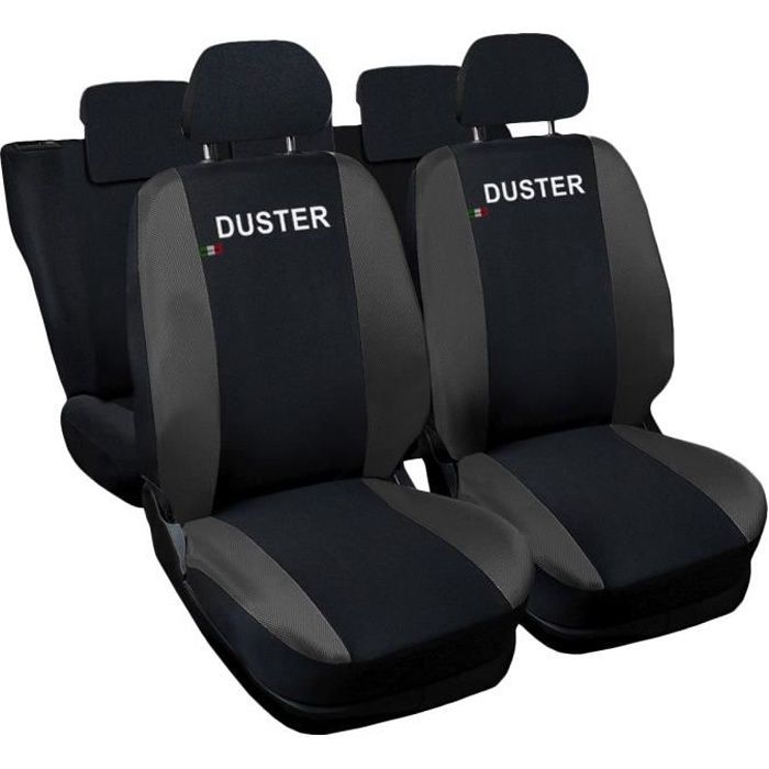 Lupex Shop Housses de siège auto compatibles pour Duster Noir Gris Foncè