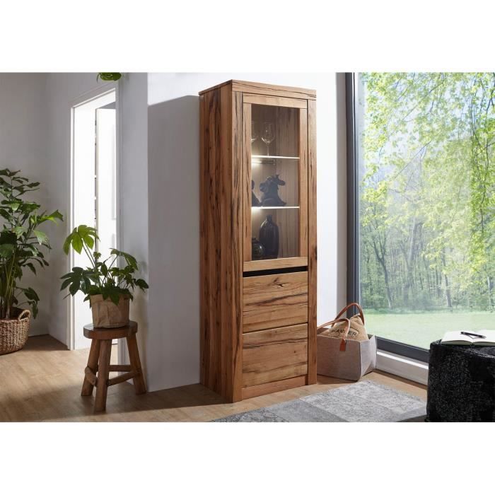 Vitrine - Bois massif de chêne sauvage huilé (Bois naturel) - MONTREUX 120