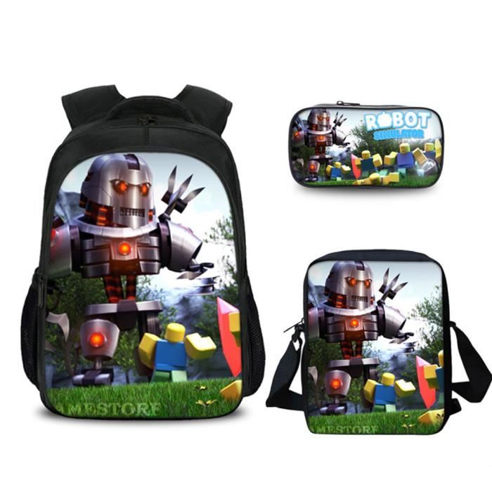 Ensemble Cartable Scolaire Camouflage 3 Pièces (sac à Dos + Sac à Lunch + Trousse) - Garçon Primaire - Multicolore