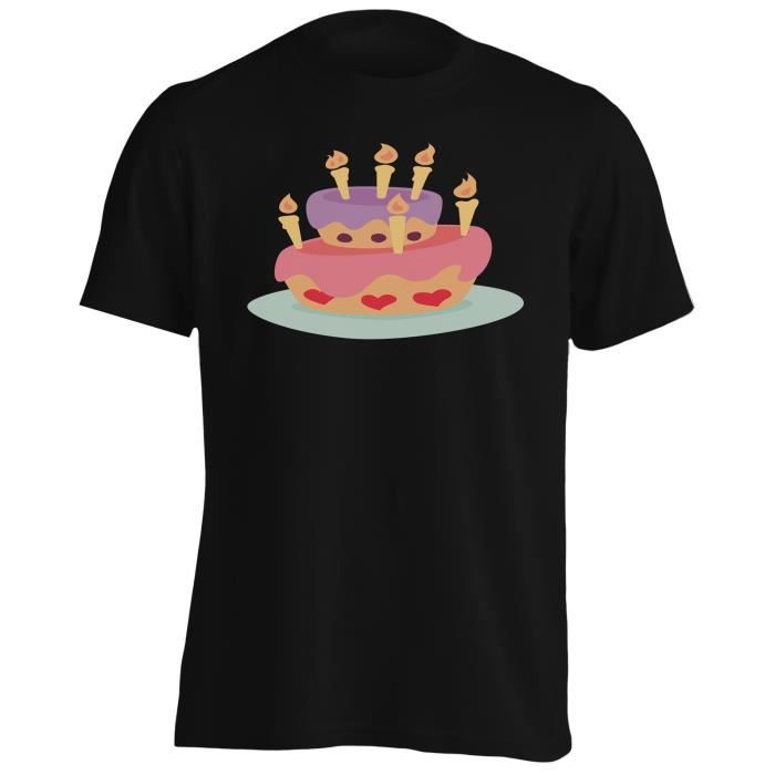 T Shirt Gateau D Anniversaire Hommes T Shirt J463m Noir Achat Vente T Shirt Cdiscount