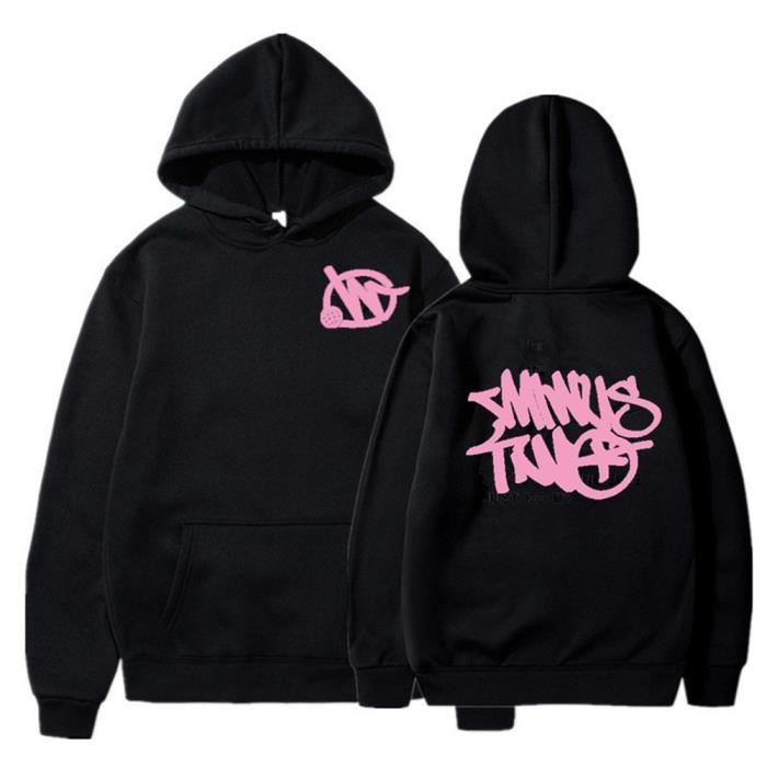 Unisexe Headcover Pull T Shirt Ample Minus Two Manches Courtes Hip Hop Homme Cargo Minus Two Sweat a Capuche 2D Imprime Noir Rose Noir Rose Cdiscount Pret a Porter