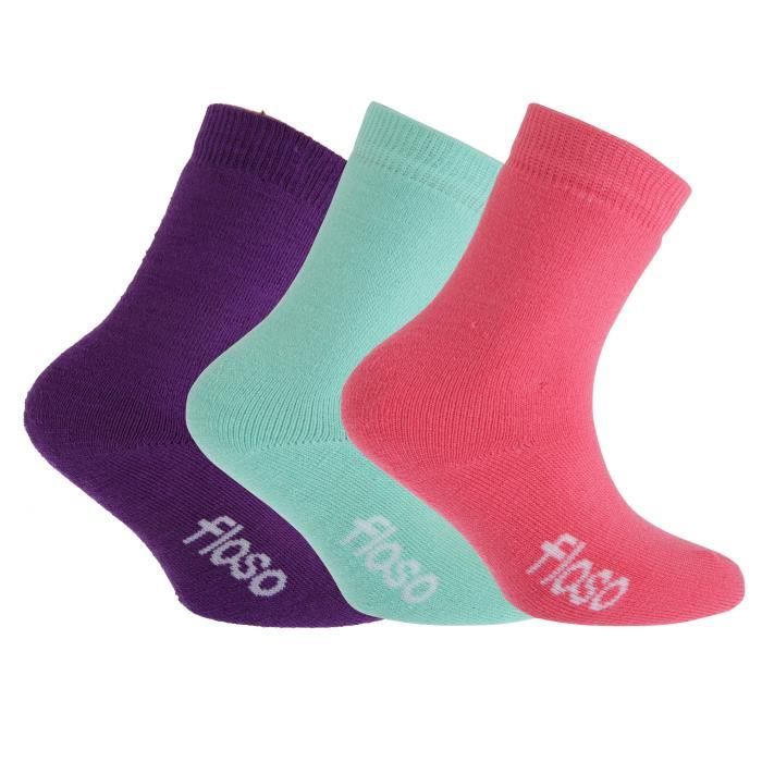 - Femme lot de 3 paires Chaussettes thermiques épaisses Floso