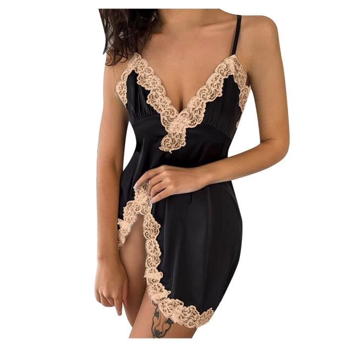 Robe sans manches en dentelle noire au tempérament élégant en livraison