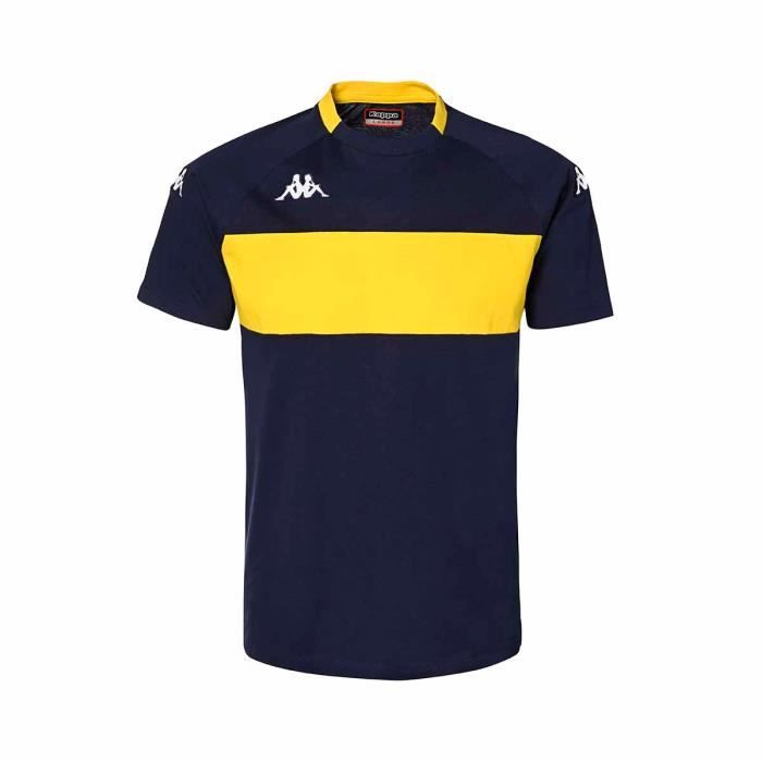 T-shirt homme DIAGO - KAPPA - Coupe droite - Bleu marine, jaune