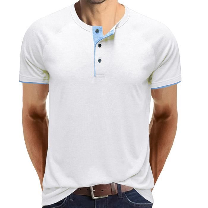 T-Shirts Et Tops De Sport Homme En Lin Haut Ete Col Rond Grande Taille Couleur Unie Tunique