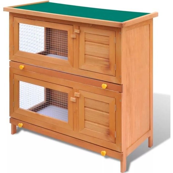 Meilleurs prix pour Clapier 4 portes Bois Clapier lapin en bois Clapier lapin extérieur
