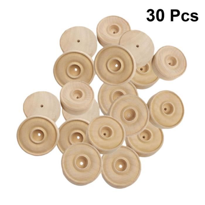 4 Roues En Bois Pour Voiture Jouet – Remplacement RC, Modèle Vintage, Petit Diamètre