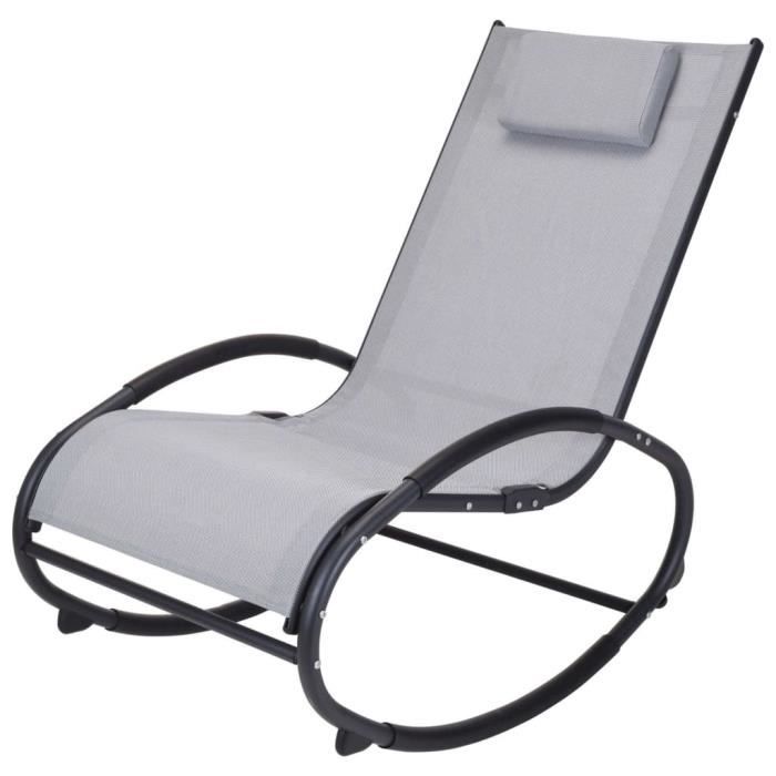 progarden chaise à bascule gris clair