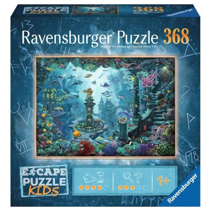 Puzzle Escape Enfant Au royaume sous-marin, Puzzle 368 pièces, Dès 9, 13395, Ravensburger