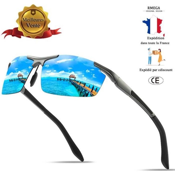 RMEGA® Lunettes de soleil Marque de Luxe - Homme Lunettes de soleil - Lunettes Masculines - Lunettes de soleil