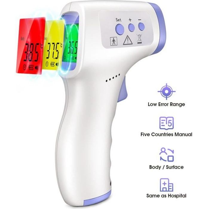 Thermometre infrarouge Frontal medical Sans Contact bébé Adulte Température N6 