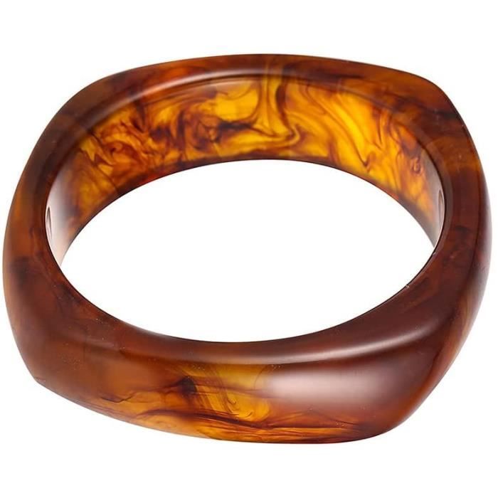Bijou bracelet jonc lucite flammée résine bicolore idéal pour