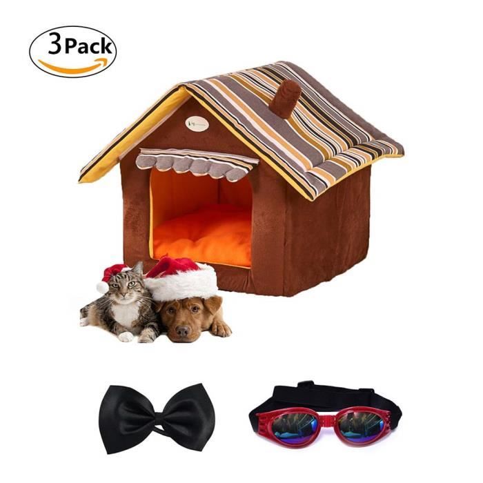 Niche De Petit Chien Avec Coussin Amovible Jeux Cache Pour Chat Chiot Maison Lit Panier Pour Petit Animaux