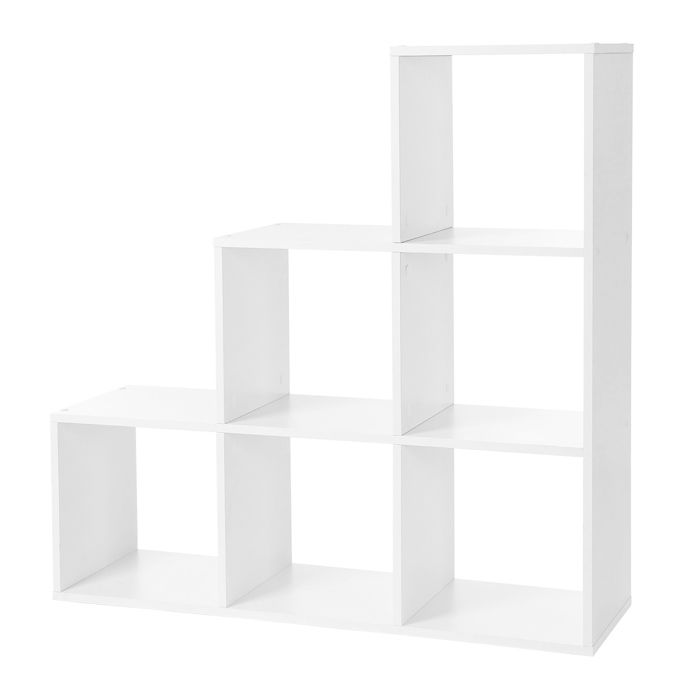 Étagère escalier VASAGLE - Meuble de rangement 6 compartiments - Blanc LBC63WT