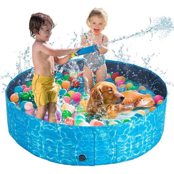 Piscine Pataugeoire Pliable Non Gonflable – Pour Enfants Et Chiens – 48 Cm De Haut, 4 Tailles