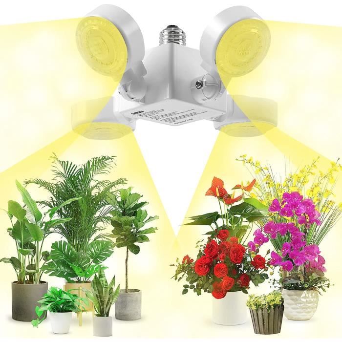 SANSI Lampe de Croissance Horticole LED 60W pour Plantes Intérieures, 600W  équivalente éclairage de Culture Plante E27 à Spectre72 - Cdiscount Jardin
