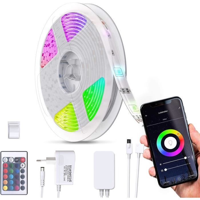 Ruban LED WiFi 5m Blanc Dimmable - B.K.Licht - Intelligent Avec Contrôle Vocal - Neuf