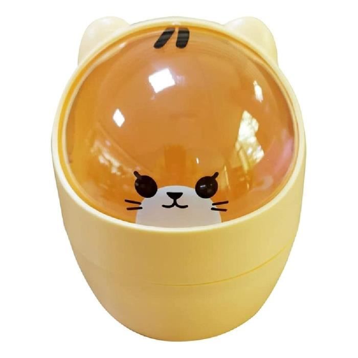 Mini Poubelle De Bureau Avec Couvercle Basculant - 15x12x11 Cm, Motif Panda - Pour Bureau, Cuisine, Voiture, Ciel