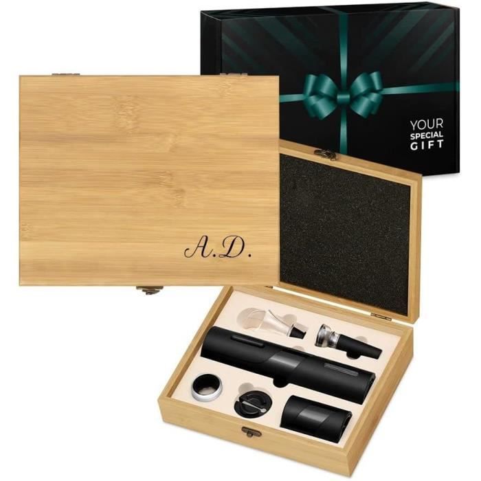 Coffret Accessoires Vin 6 Pièces - Couteau Sommelier, Tire-bouchon, Thermomètre, Etc.