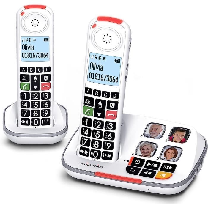 Swissvoice Xtra 2355 Duo, telephone sans Fil DECT a Larges Touches avec repondeur