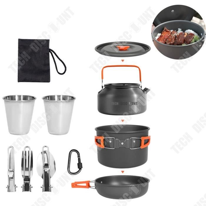 Set De 3 Casseroles Titane Rison Pour Camping - Ultra-léger 290g, Compatible Réchaud, Neuf