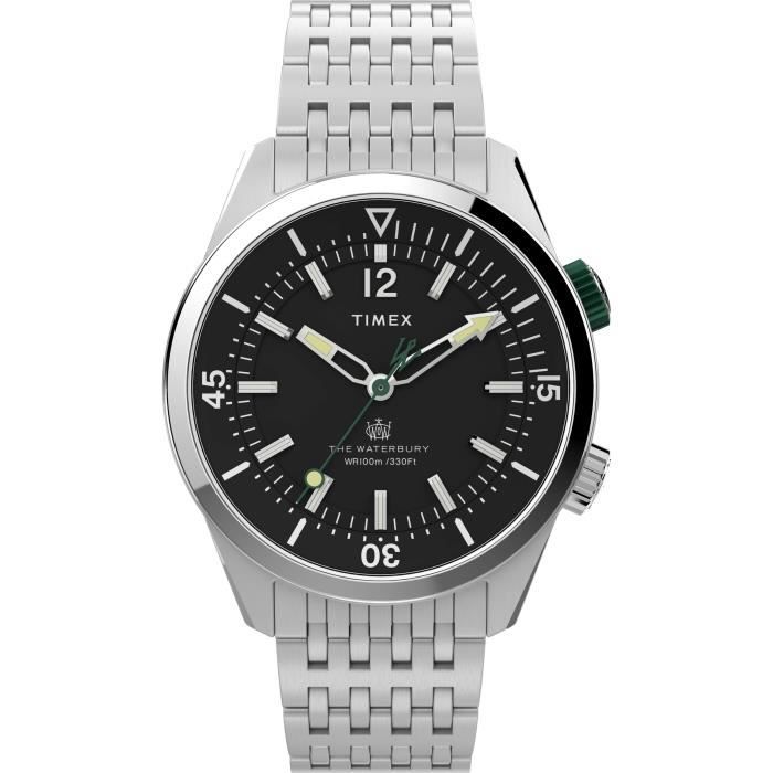 Montre Timex - Hommes - TW2V49700 - Acier inoxydable - Gris - 41mm - 10 bar Montre Timex - Hommes - TW2V49700 - Acier inoxydable - Gris - 41mm - 10 bar