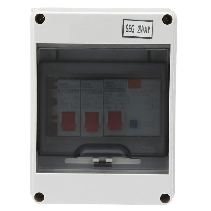 Disjoncteur Différentiel 40A 30mA + 2 Disjoncteurs (6A Et 16A) - Boîtier IP65