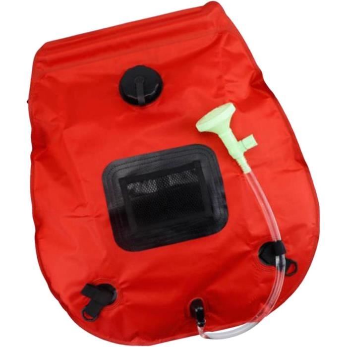 Douche Solaire De Camping 20 Litres - Sac Pliable Avec Pommeau Et Robinet - Chauffage Solaire, Pour Randonnée, Plage