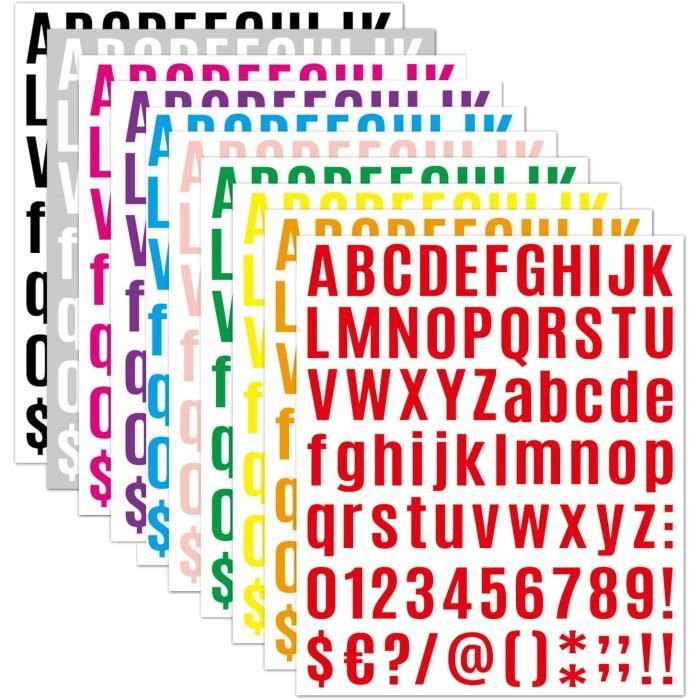 ZEYIYER 102 Autocollants Lettres Alphabet 10,2 Cm – 9 Feuilles Vinyle Noir – Grandes Lettres Adhésives Pour Boîtes Aux Lettres, Panneaux, Décoration
