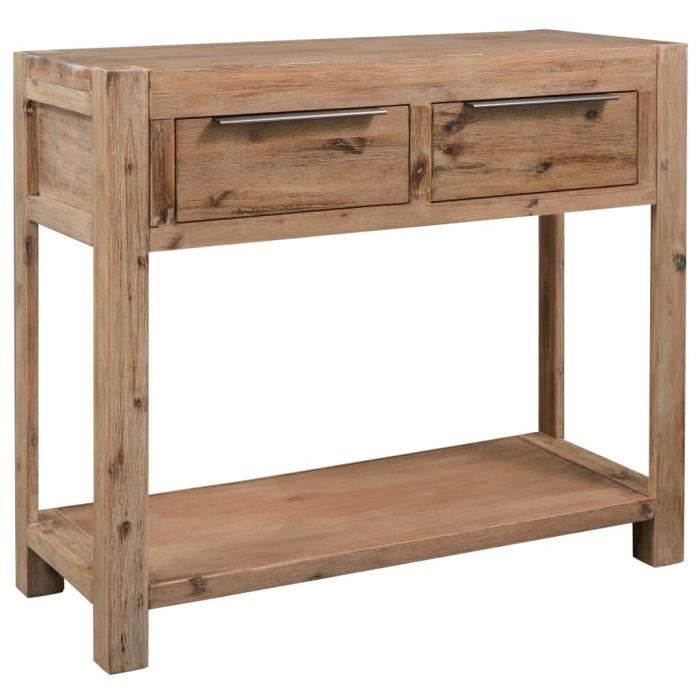 Table Console Table dAppoint pour Couloir Porche Salon ou Chambre à Coucher Bois dacacia massif 82x33x73 cmBois naturel