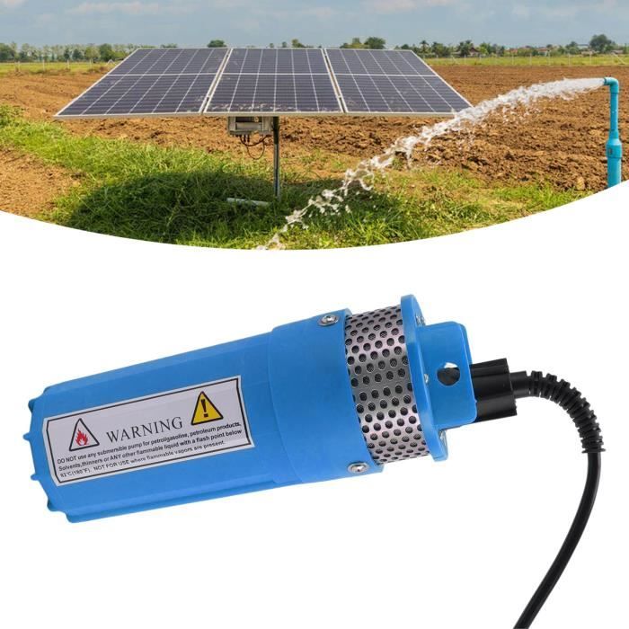 VGEBY Pompe à eau solaire immergée 24V pour puits profonds 6.5L Irrigation, étang, réservoir