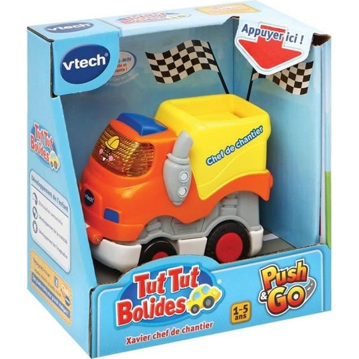 vtech - tut tut bolides - véhicules push & go assortis - mixte - a partir de 12 mois