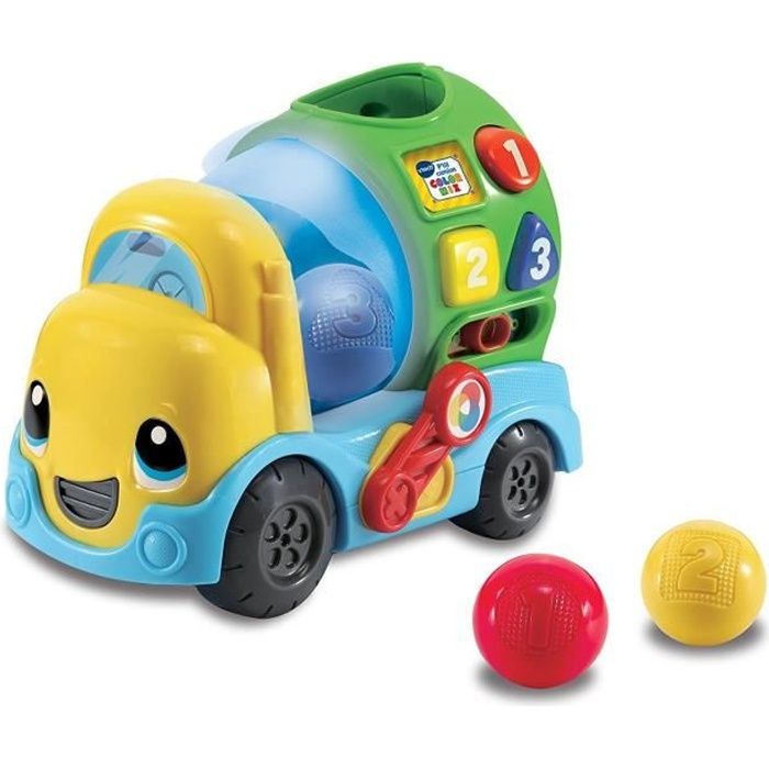 vtech baby - p'tit camion color mix - véhicule interactif - garçon - 18 mois+ - orange - multicolore