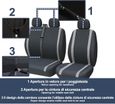 Housses de siège universelles pour fourgons 3 places, compatibles avec accoudoir, noires avec rayures gris-1