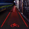 2 Laser + 5 LED Lampe Sécurité Faisceau Lumière Feux Arrière Vélo Bicyclette Rouge@HANXUAN1528-1