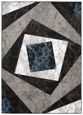 TAPISO Tapis Salon Poil Court DREAM Bleu Gris Noir Carreau100% Polypropylène Intérieur 80x150 cm-1