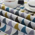 150CM Nappe de Table Ronde Colorée Tissu Nordique Polyester Coton Linge Ménage Jardin à Manger Vaisselle Triangle-1